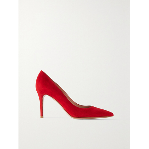 GIANVITO ROSSI 지안비토 스웨이드 펌프스 85mm - 레드