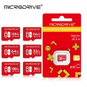 MICRODRIVE 레드 게임링 메모리 카드, 32G, 50G, 64G, 100G, 128G 및 256G의 모바일 스토리지 옵션, 부드러운 게임 플레이를 보장합니다.