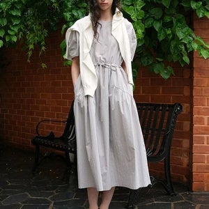 [폴앤앨리스] SHIRRING STRING DRESS / GREY