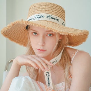 밀짚모자 루이스 리어드 여름모자 라피아, 미민(meminn)