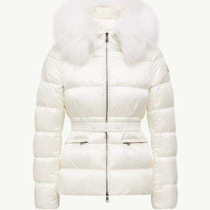 몽클레르 보에드 후드 숏 다운 패딩 자켓 화이트 1A00099595FE034 Boed Hooded Shearling Trimmed Short Down Jacket 136663520