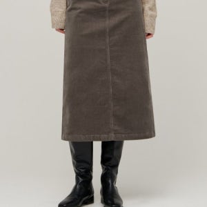 [무신사 스탠다드 우먼] 우먼즈 코듀로이 미디 스커트 [카키 브라운] MWJKL601-KB