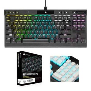 저소음적축 기계식키보드 K70 RGB TKL+PBT 화이트키캡