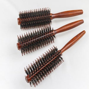 미니미니콩 원목 드라이 롤빗 4.5CM 미용소품 컬링빗 미용