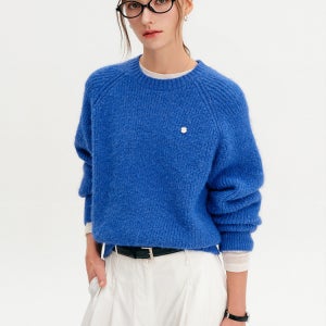 [룩캐스트] 벨라 울 라운드 니트_블루 / BELLA WOOL ROUND KNIT_BLUE LK2EWTKT005-BL