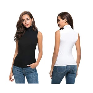 민소매 여름 나시 폴라티 터틀넥 슬림핏 이너 티셔츠