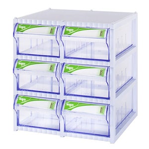 투명 더블 3단 수납정리함 악세사리보관함 서랍장