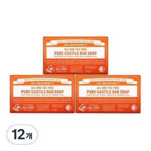 닥터브로너스 티트리 퓨어 캐스틸 바 솝 140g 12개
