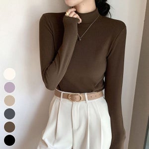 [다올] 폴라티 목폴라 소프트 여성 여성 반폴라 티셔츠_WFH4W3A