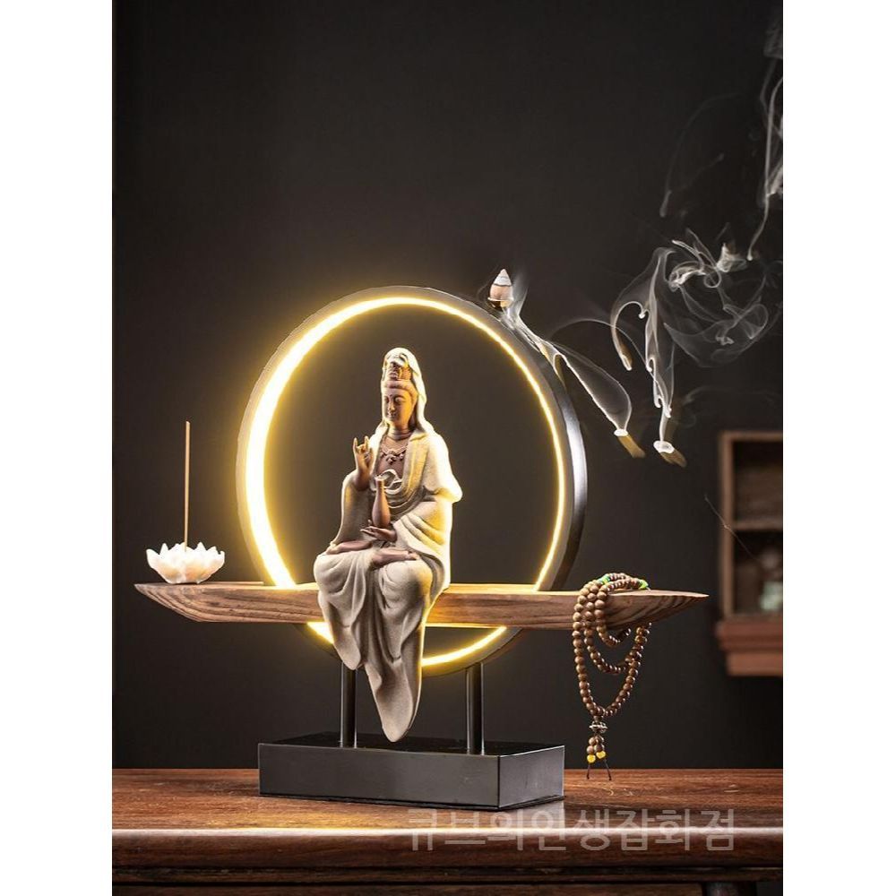 불교굿즈 기도 미니불상 불교 미륵 반가<b>사유</b> 제단 가정용 A 관음등 링