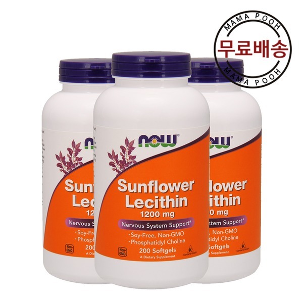 나우푸드 2+1 나우 푸드 해바라기 <b>레시틴 1200mg</b> 200 소프트젤