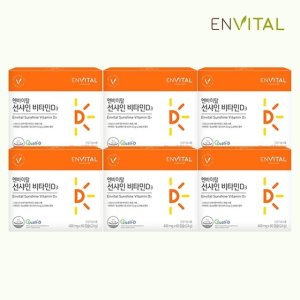 엔<b>바이탈</b> 엔<b>바이탈</b> 선샤인 <b>비타민</b>D3 6박스(박스당 400mg x 60캡슐) 2000IU <b>비타민</b>E 식물성캡슐