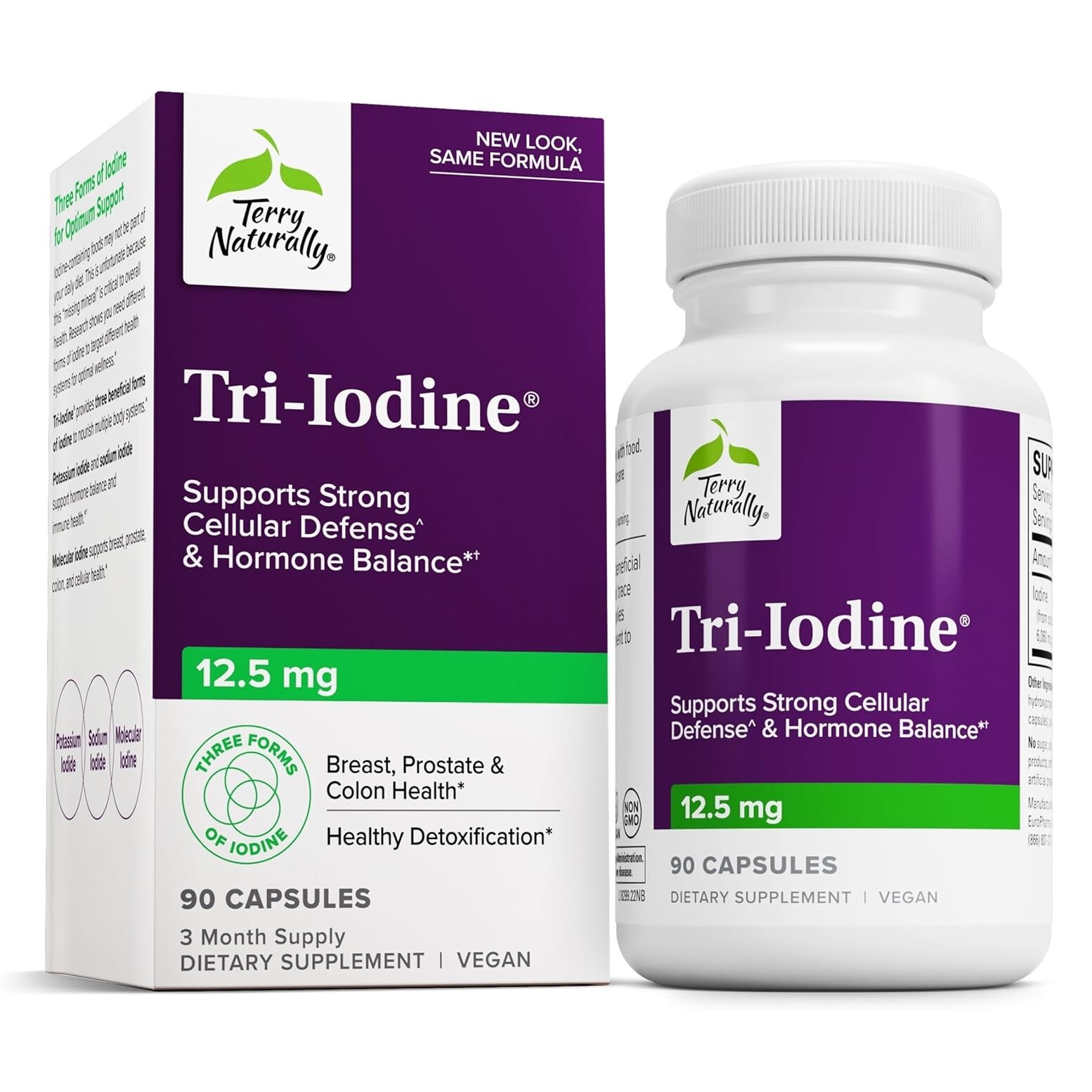 <b>테리내추럴리</b> 트리 아이오딘 요오드 12.5 mg 90 캡슐 유통기한 보장