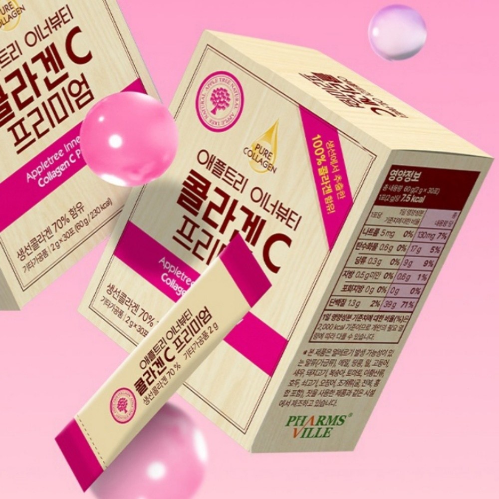 [BJMARKET] 여성 <b>피부탄력</b> 콜라겐C 프리미엄 30포 사과맛  1개