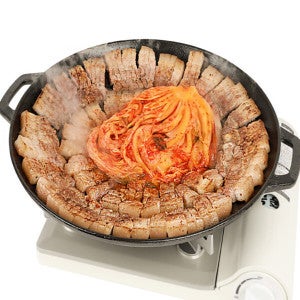 꾸버스 통 주물 그리들 38cm 가방 포함 / 전골 깊이 무쇠 고기불판 캠핑 바베큐그릴 그리들팬 인덕션 겸용