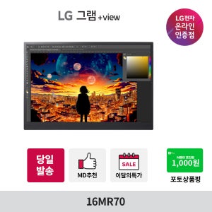 LG전자 LG 그램뷰 16mr70 2세대 엘지 플러스뷰 노트북 포터블 보조 듀얼 모니터 gram view