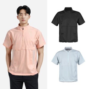 430골프 럭스골프 남성 반집업 스트링 아노락 반팔 티셔츠 LB25M415