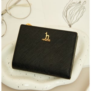 헤지스맨 룰429 헤지스 액세서리 여성 24FW 스테디셀러블랙 단색 소가죽 반지갑 WIWA4F002BK