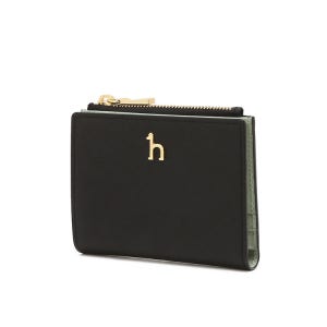 [헤지스 액세서리 여성] [스테디셀러]블랙 단색 소가죽 반지갑 WIWA4F002BK