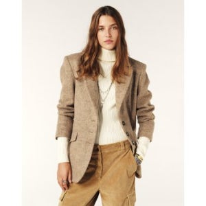 [바쉬] 24FW 멜란지 싱글버튼 울알파카혼방 긴팔 SIJA4F014I2