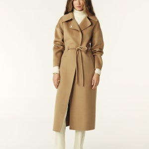 [바쉬] 24FW 울 80 카멜 탈착 스트랩 롱 코트 SICO4F001CM