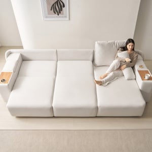 [10만원 즉시혜택] 라자가구 퍼스트 클래스 확장형 무빙 리클라이너 소파베드 3인/4인 패브릭 소파