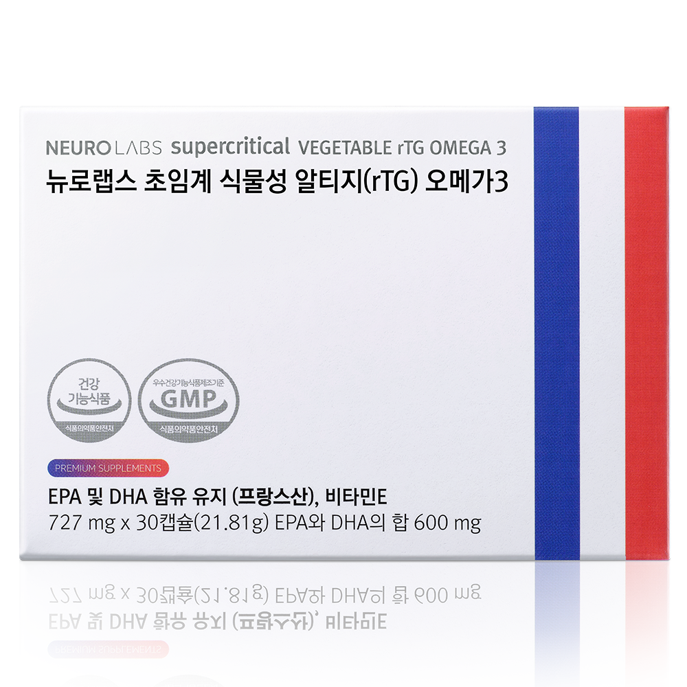 뉴로랩스 <b>초임계</b> <b>식물성</b> <b>알티지</b> <b>오메가</b>3 727mg x 30캡슐, 2개