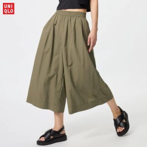 유니클로 나일론 퀼로트 팬츠 크롭기장 와이드밑단 3컬러 479399
