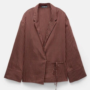 풀앤베어 브라운 스트라이프 타이 랩 셔츠 7472/406 BURGUNDY_P0187472406BURGUNDY