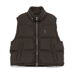 [아미] [명품] 하트 로고 패딩 조끼 브라운 HJK703 PA0009 221