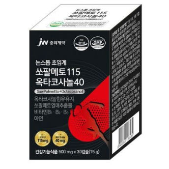 <b>JW중외제약</b> 논스톱 초임계 쏘팔메토 115 옥타코사놀 40 500mg x 30캡슐, 1개