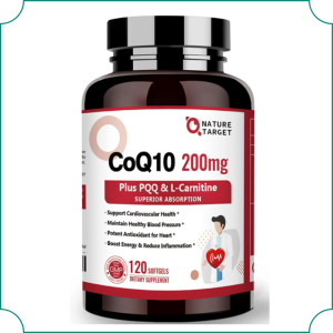 유비퀴논 코엔자임 <b>Coq10</b> <b>카르니틴</b> PQQ 비타민E 오메가3 네이처타겟