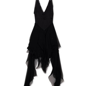 앤 드뮐 미스터 블랙 멀티레이어 미디 슬립 드레스 2501-W-DR28-FA611-099