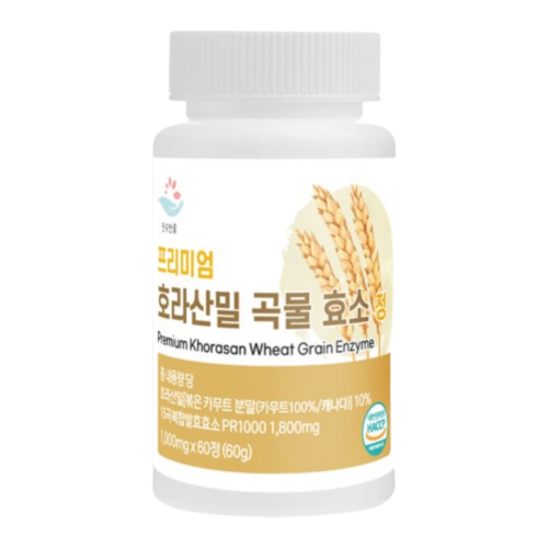 가족건강소 호라산밀 곡물 효소 발효 캐나다 역가수치 홈쇼핑 프리미엄정  2개  120정