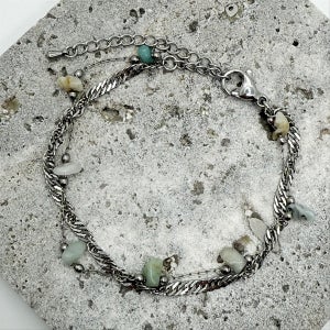 [신상품]올써지컬 드리프트 스톤웨이브 더블 체인 팔찌, MONOFLUX 모노플럭스