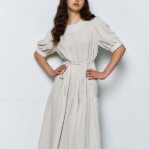 [마나비스세븐] Noa Linen Garden One Piece [Natural]