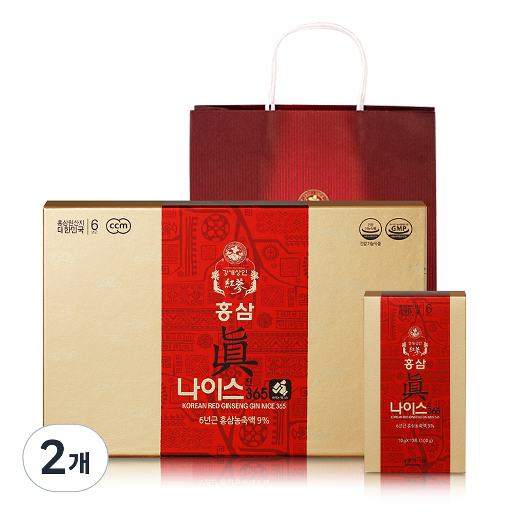 <b>강개상인 홍삼진 나이스</b>365 + 쇼핑백  300g  2개
