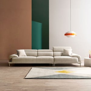 [에싸] 베레나 컴팩트 4인 헤드기능 카시미라 패브릭 소파