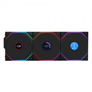 리안리 UNI FAN TL Wireless LCD 120 리버스 (3팩, 블랙)