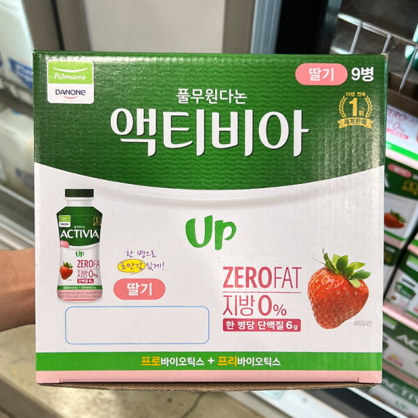 <b>풀무원 다논</b> 액티비아업 딸기 210ml x 9 / <b>지방</b> 0%