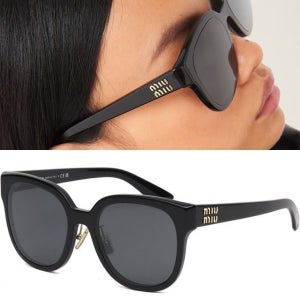미우미우 레터링 로고 D 프레임 선글라스 SMU01Z1AB5S0 SMU01Z 1AB 5S0 명품 사각 블랙 뿔테 오버핏 130852674