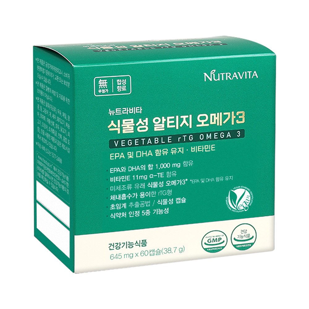 뉴트라비타 식물성 알티지 오메가3 645mg x 60캡슐, 1개