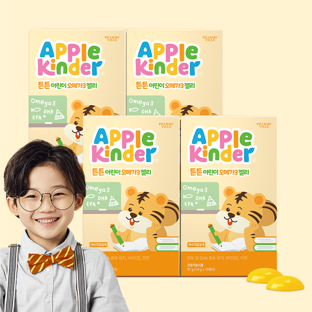 애플킨더 튼튼 어린이 오메가3 젤리 1.9g x 30<b>구미</b>, 1개