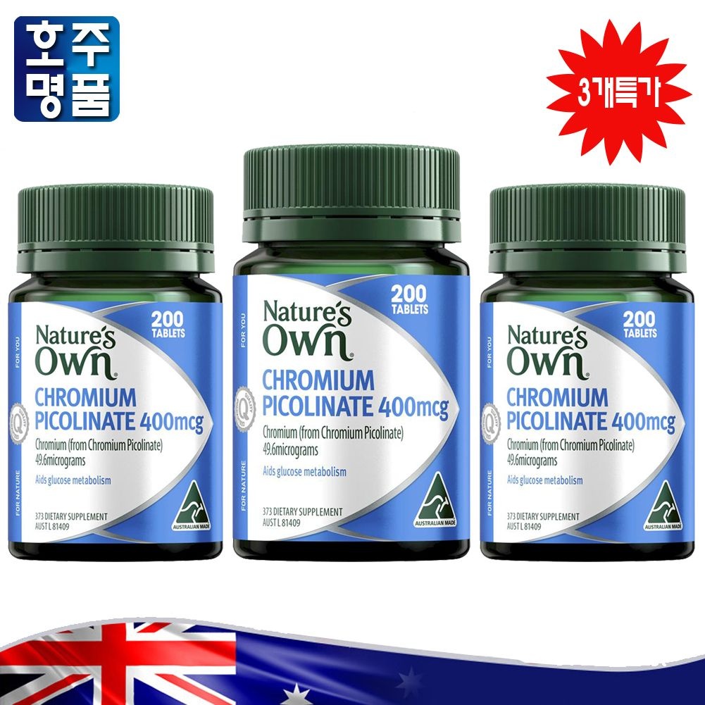 대사 관리 네이쳐스 온 크롬 피콜리네이트 400mcg 3병