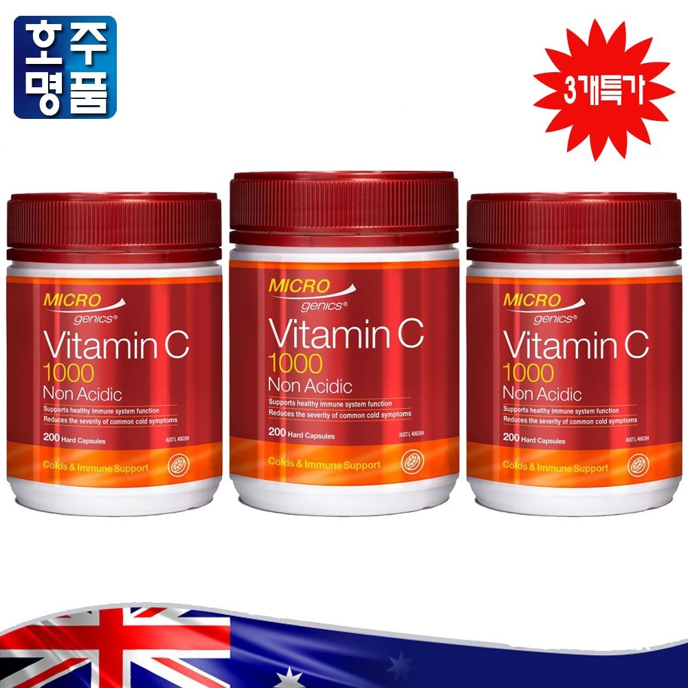 <b>마이크로제닉스</b> 비산성 <b>비타민 C</b> 1000 건강식품 200 3병