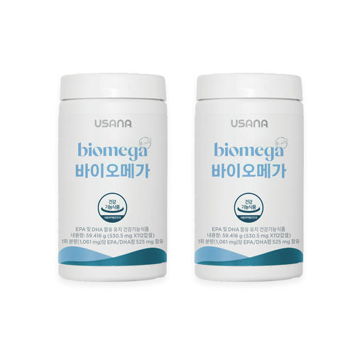<b>유사나</b> 바이오메가 112캡슐 2병 <b>DHA</b> EPA 정제어유 오메가3