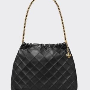 토리버치 호보백 숄더 가방 토리 버치 가죽 블랙 Fleming Hobo Shoulder Bag Leather Black 162450 001