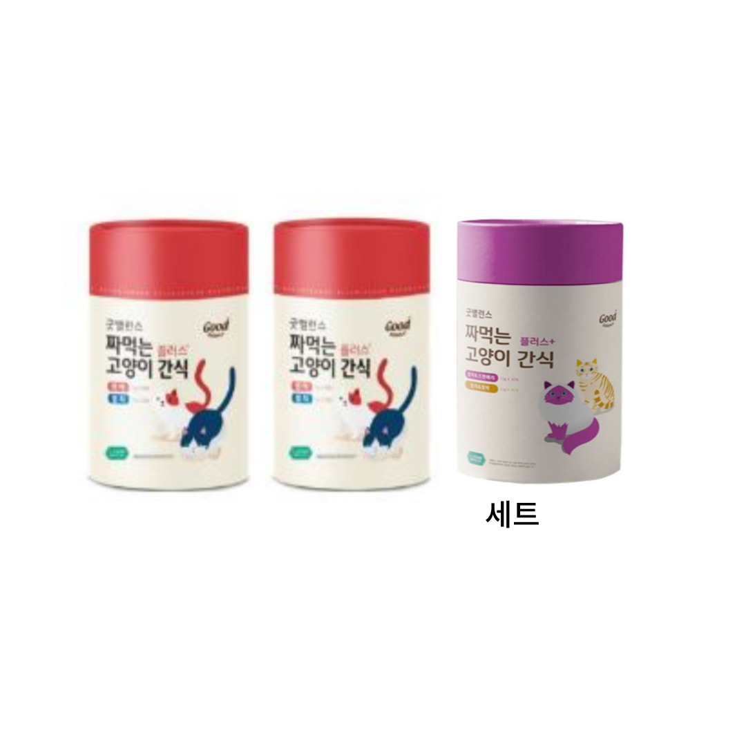 굿 밸런스 고양이 짜먹는 간식 플러스 60P 3개 12g 1세트 맛 연어참치2개+참치크랜베리1개