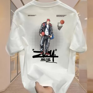 신규 도착 헤비웨이트 순면 여름 라운드 넥 반팔 캐주얼 스포츠 티셔츠 하이 스트리트 디자인 니치 하이엔드 힙스터 캐주얼 패션 얇은 반팔 트렌디 커플 스포츠 탑