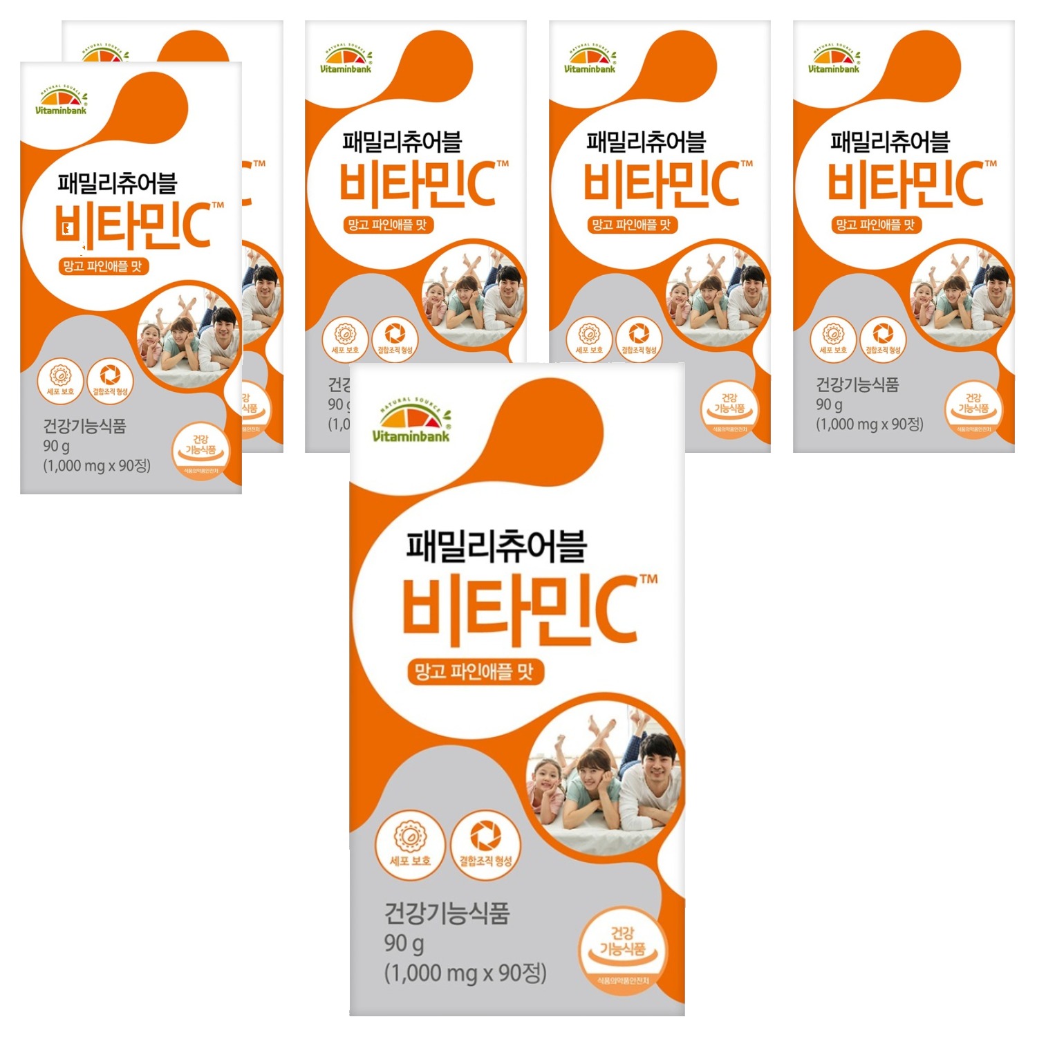 <b>비타민뱅크</b> 패밀리 츄어블 비타민C 망고파인애플맛  6개  90g